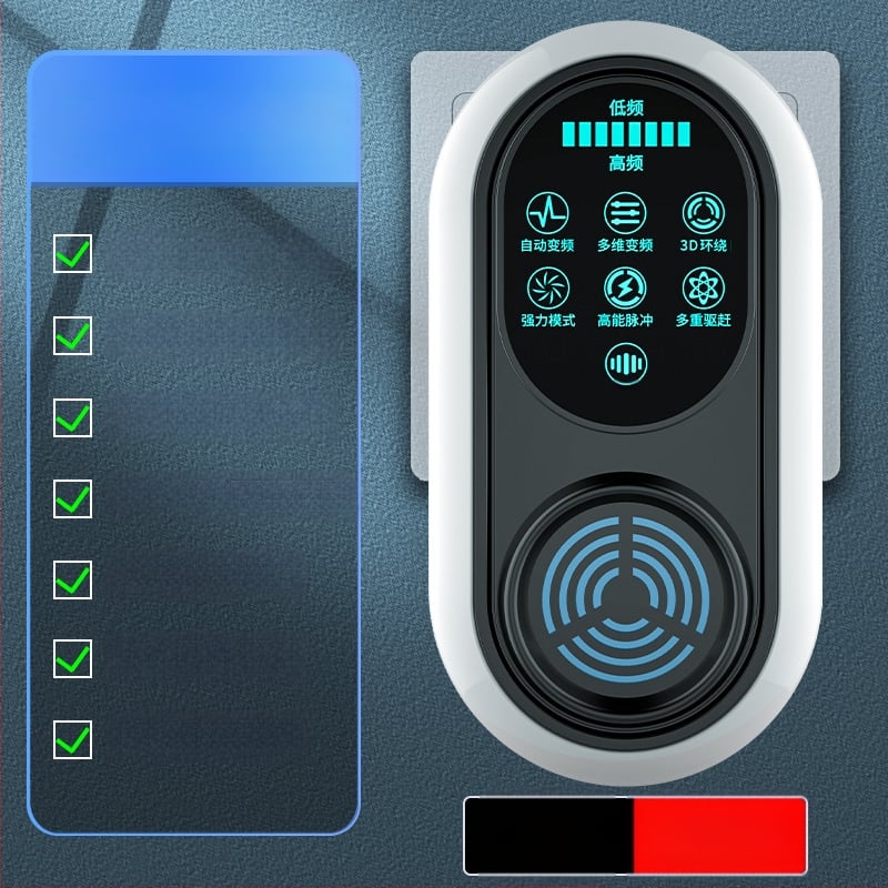 Beltéri ultrahangos szúnyogriasztó és rovarölő készülék, újratölthető, 220V, dobozos csomagolásban