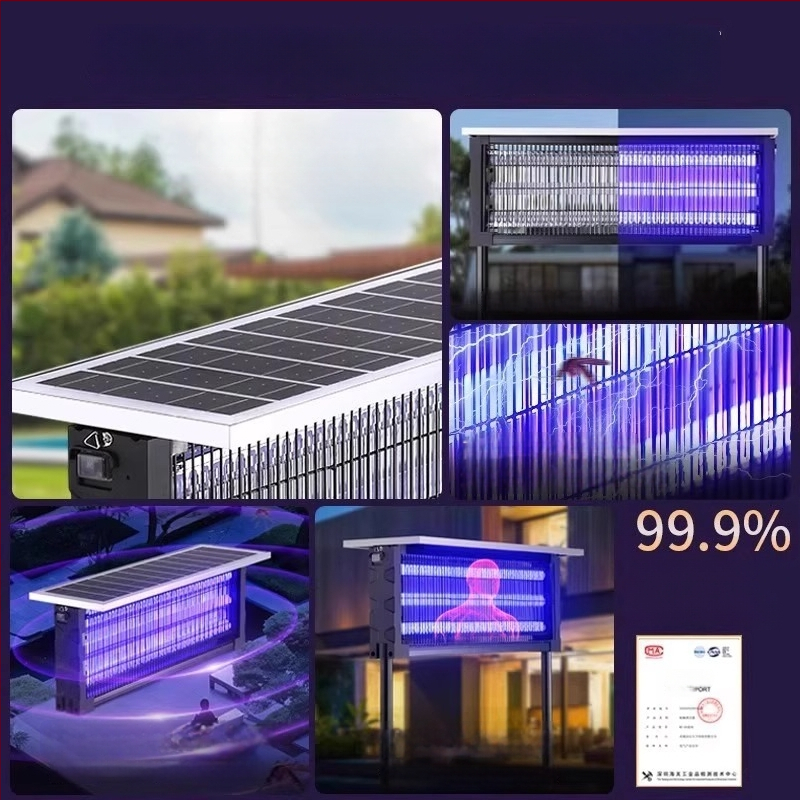 Napelemes szúnyogirtó lámpa kültéri használatra, modell MWD-tyn-H, feszültség 240 V, kör-négyzet alakú dizájn, márka Xinya