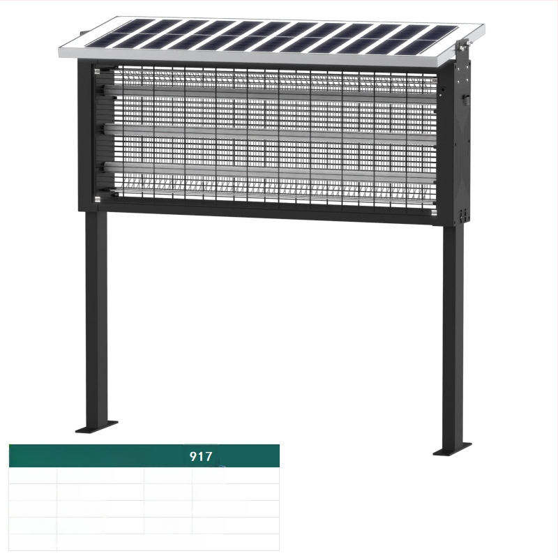 Napelemes szúnyogriasztó lámpa kültérre — vízálló, elektromos sokkoló; lefedettség 100–400 m²; 1500 mAh+ akkumulátor; levehető akkumulátor.