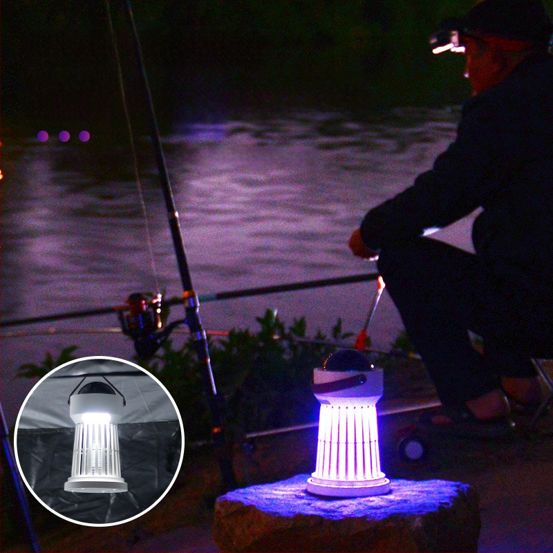 Kućna viseća lampa za uništavanje komaraca, velika vanjska, višenamjenska noćna svjetiljka i klopka za komarce, dva u jednom, ugrađena baterija