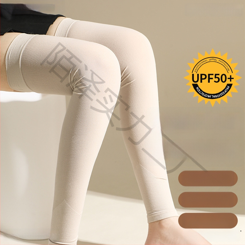 Manșete de protecție solară pentru picioare, pentru bărbați și femei, lungime medie, material Lycra cotton cu Spandex, cod D5scqtcr