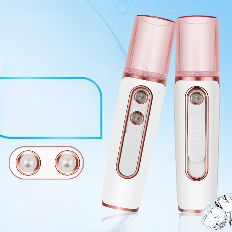 Υγραντήρας Προσώπου με Διπλό Στόμιο Ψεκασμού Κρύου, Φορτιζόμενος μέσω USB, 2 Ταχύτητες, Ενσωματωμένη Μπαταρία 1200–2000 mAh, Αυτονομία έως 1 ώρα