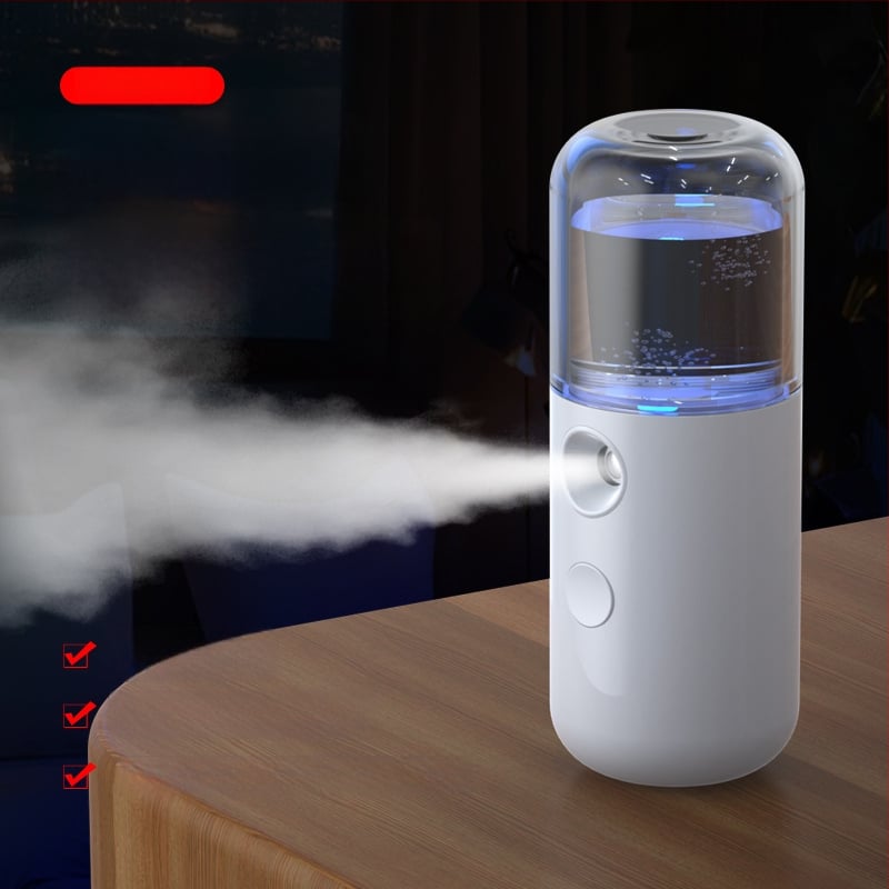 Rankinis veido veido sejas drėkinimo purkštuvu, kompaktiškas USB įkrovimas, šaltas purškimas, dulksnos laikas 31–60 s, įmontuota baterija 100–300 mAh, veikimo laikas 1–3 val