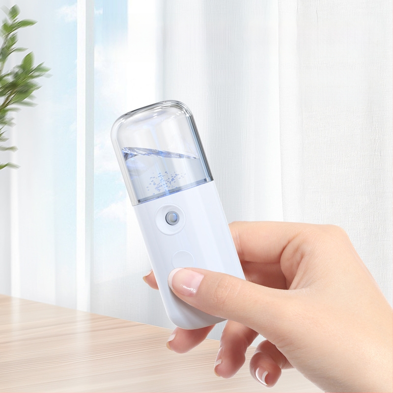 Rankinis veido veido sejas drėkinimo purkštuvu, kompaktiškas USB įkrovimas, šaltas purškimas, dulksnos laikas 31–60 s, įmontuota baterija 100–300 mAh, veikimo laikas 1–3 val