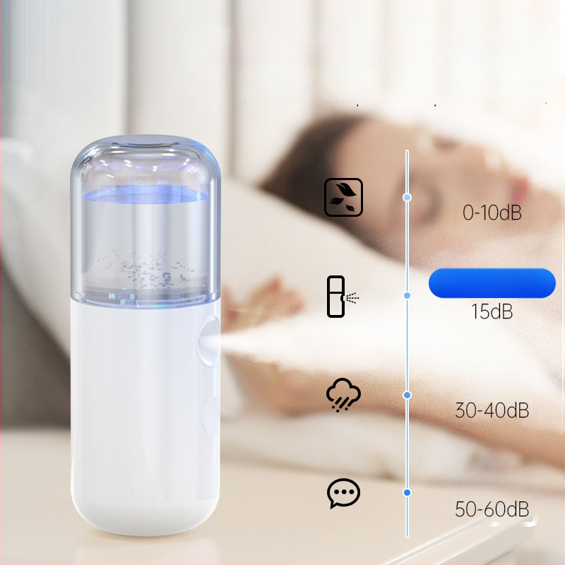 Rankinis veido veido sejas drėkinimo purkštuvu, kompaktiškas USB įkrovimas, šaltas purškimas, dulksnos laikas 31–60 s, įmontuota baterija 100–300 mAh, veikimo laikas 1–3 val