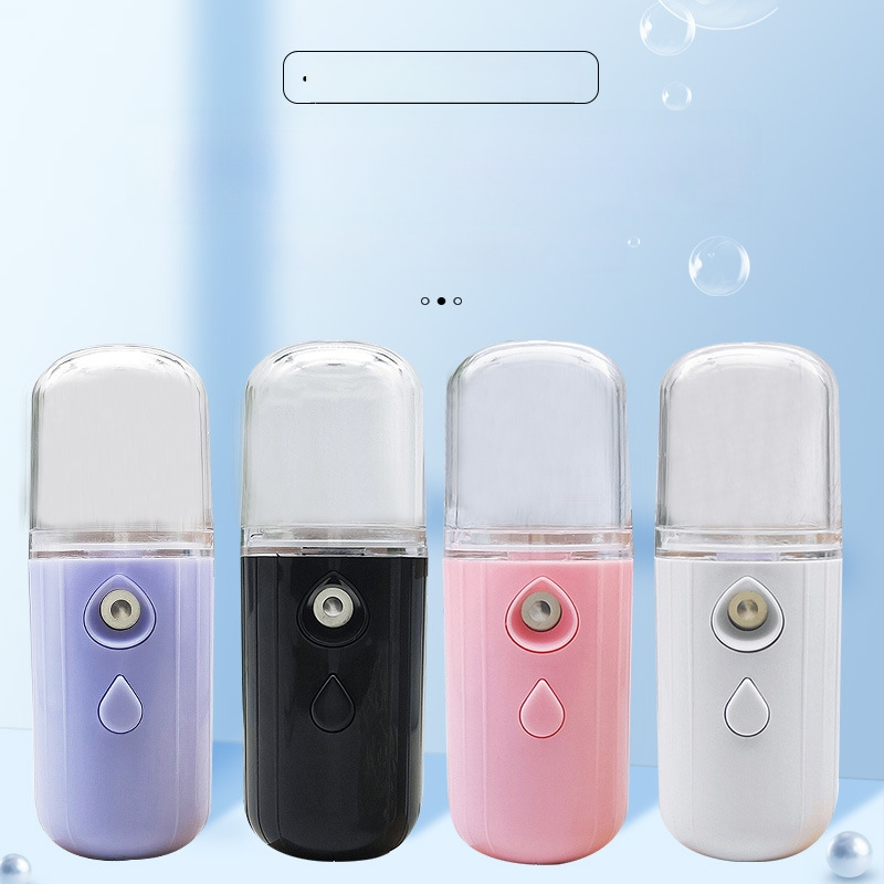 Hidratuojantis purkštuvas – rankinis, įkraunamas, šaltas purškimas, 1 greitis, miglos laikas >180 s, įmontuota baterija 1–3 h (100–300 mAh)