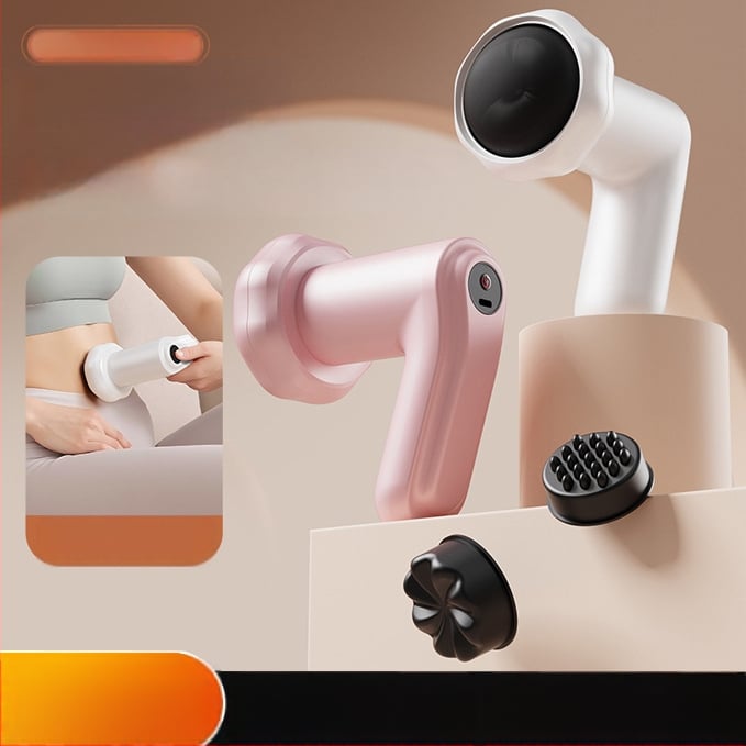 Φορητός ηλεκτρικός μασέρ σώματος με 6 κεφαλές μασάζ, κινητήρας με βούρτσες, ενσωματωμένη μπαταρία, πολυλειτουργικός, 5+ επιπέδων ταχύτητας