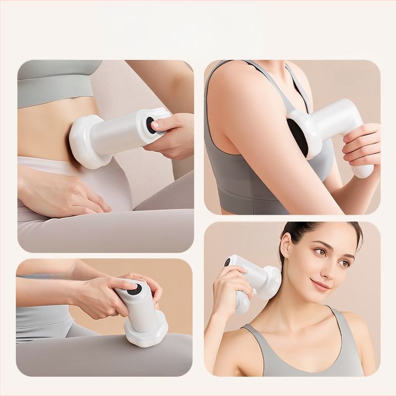 Φορητός ηλεκτρικός μασέρ σώματος με 6 κεφαλές μασάζ, κινητήρας με βούρτσες, ενσωματωμένη μπαταρία, πολυλειτουργικός, 5+ επιπέδων ταχύτητας