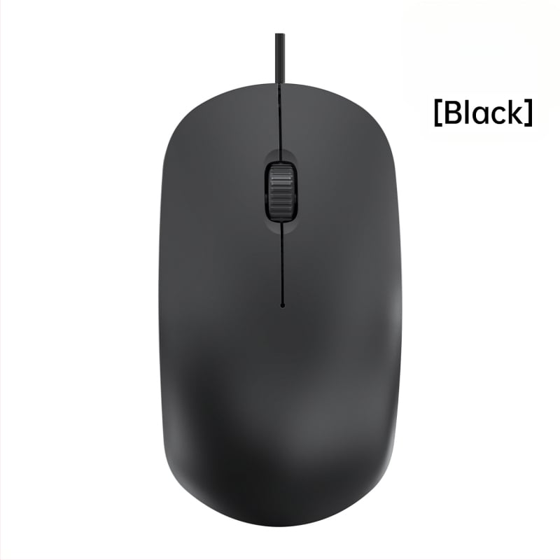 Žični optički miš s tihim radom, USB, kompatibilan s prijenosnicima i stolnim računalima, 1600 DPI, 3 tipke, dimenzije 110 × 60 × 26 mm