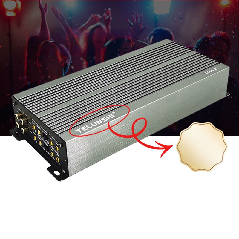 Amplificator auto 4 canale, 2000W, alimentare 12V, carcasă din aluminiu