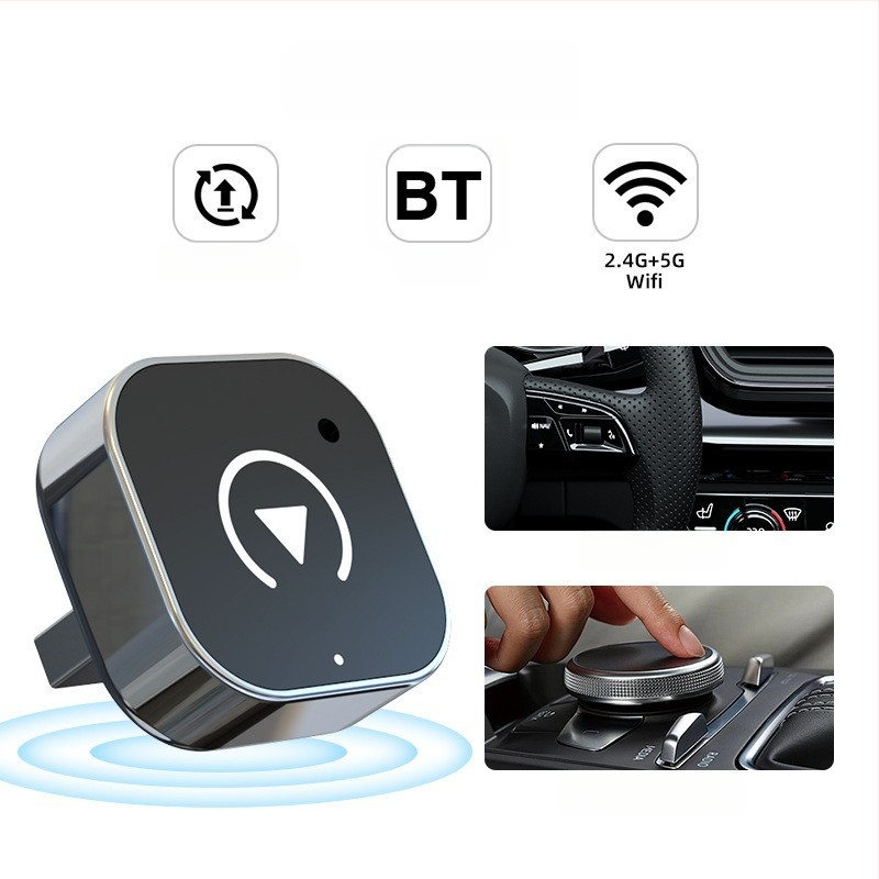 Adaptor CarPlay fără fir: convertor de la CarPlay prin cablu la CarPlay wireless pentru mașini cu CarPlay prin cablu și Android Auto, 5V, 0.25W, 40g