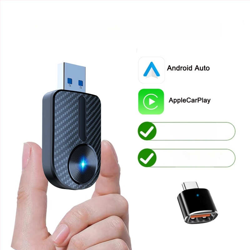 Adaptor CarPlay fără fir: convertor de la CarPlay prin cablu la CarPlay wireless pentru mașini cu CarPlay prin cablu și Android Auto, 5V, 0.25W, 40g