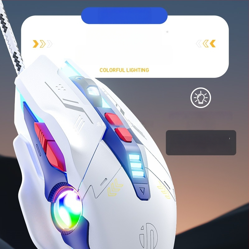 Проводна механична гейминг мишка W9 с макро програмиране, 7 клавиши, USB, фотоелектричен сензор