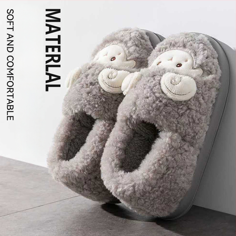 Унисекс зимни чехли с връх от замш, пухена подплата, EVA подметка, антихлъзгаща подметка, височина на тока около 3.5 cm