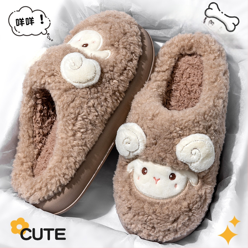 Унисекс зимни чехли с връх от замш, пухена подплата, EVA подметка, антихлъзгаща подметка, височина на тока около 3.5 cm