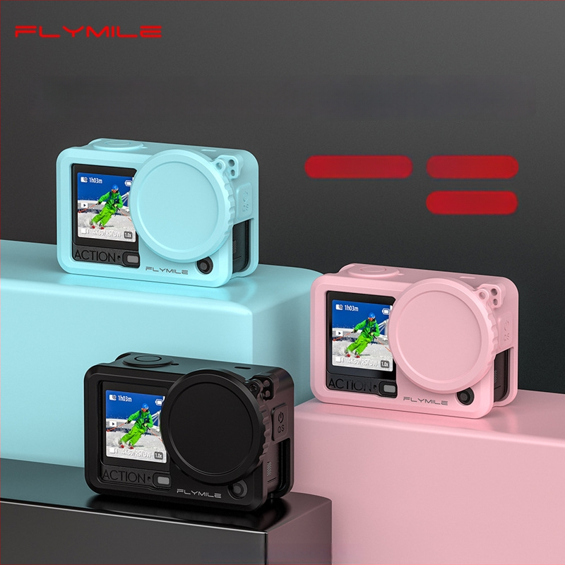 Flymile husă silicon pentru DJI Osmo Action 6, protecție a obiectivului și carcasă anti-cădere