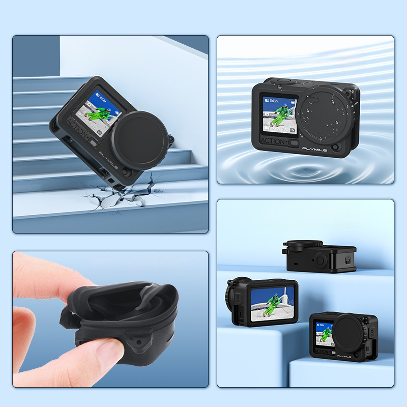 Flymile husă silicon pentru DJI Osmo Action 6, protecție a obiectivului și carcasă anti-cădere