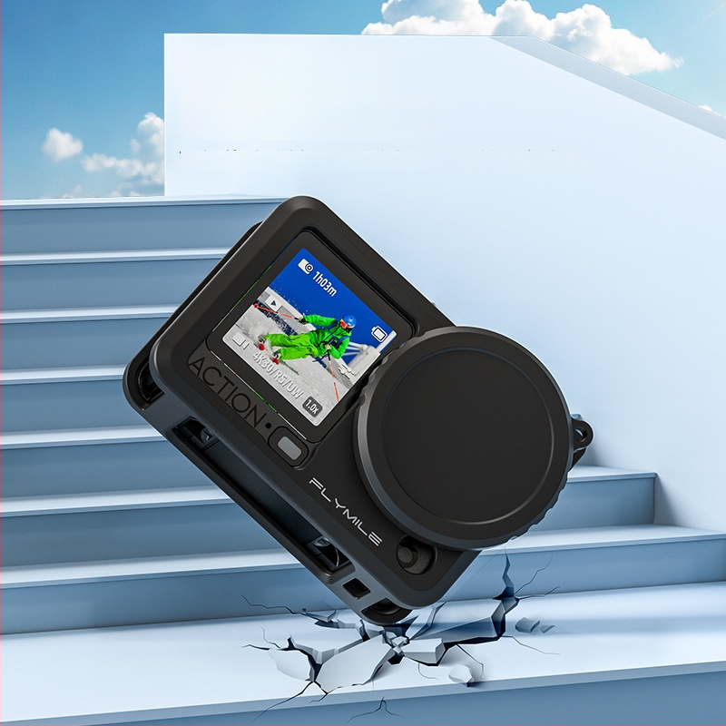 Flymile husă silicon pentru DJI Osmo Action 6, protecție a obiectivului și carcasă anti-cădere