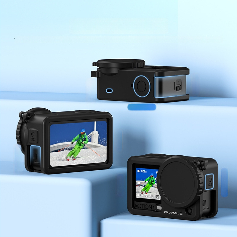 Husă din silicon pentru DJI Action 6 cu protecție a obiectivului, absorbție a șocurilor și protecție anti-cadere — Greutate 14,7 g