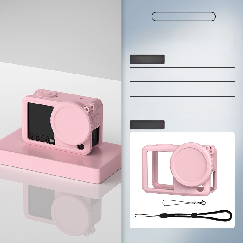 Husă din silicon pentru DJI Action 6 cu protecție a obiectivului, absorbție a șocurilor și protecție anti-cadere — Greutate 14,7 g