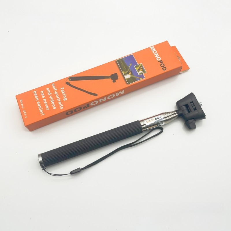 Selfie stick telescopic din oțel inoxidabil cu 7 secțiuni pentru GoPro și camere de acțiune; suportă până la 2 kg