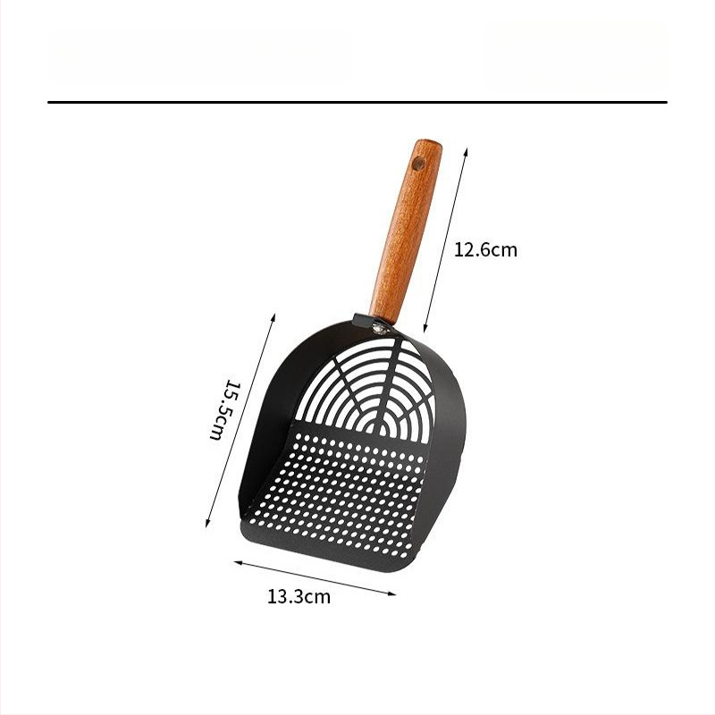 Lopată pentru nisip de pisică, National Favorite, dintr-un bloc de oțel inoxidabil 304, design cu două găuri