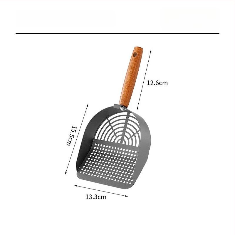 Lopată pentru nisip de pisică, National Favorite, dintr-un bloc de oțel inoxidabil 304, design cu două găuri