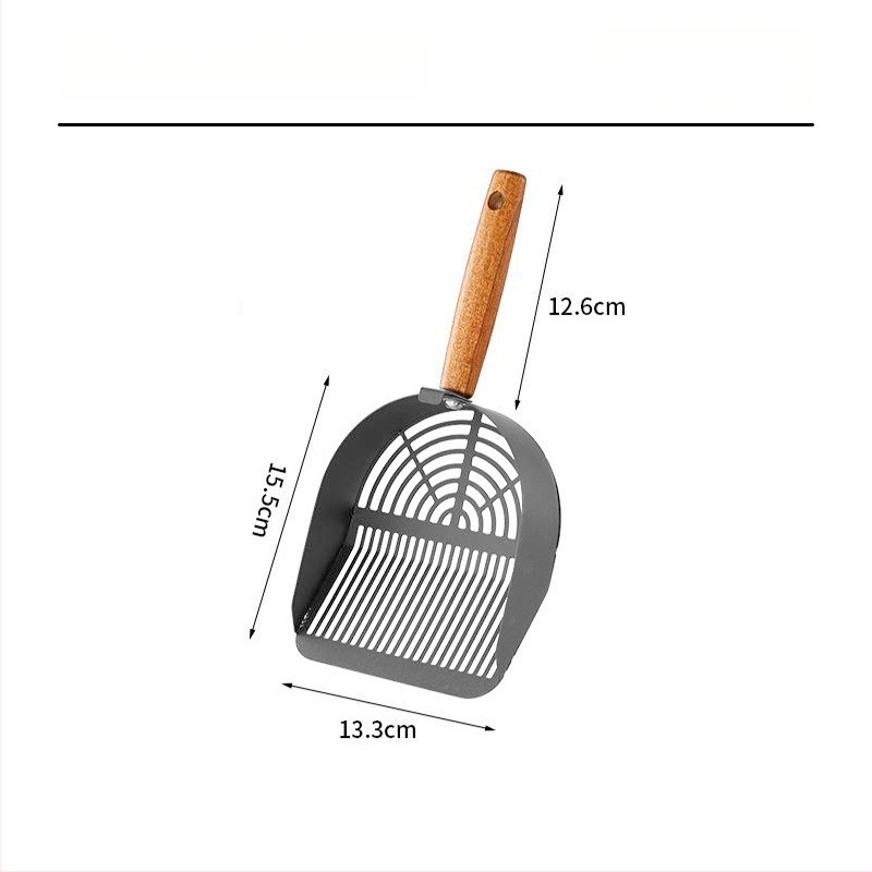 Lopată pentru nisip de pisică, National Favorite, dintr-un bloc de oțel inoxidabil 304, design cu două găuri