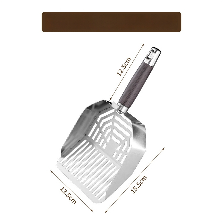 Lopată din oțel inoxidabil pentru nisip de pisică; potrivită pentru pisici și câini; neimportat; fără marcă