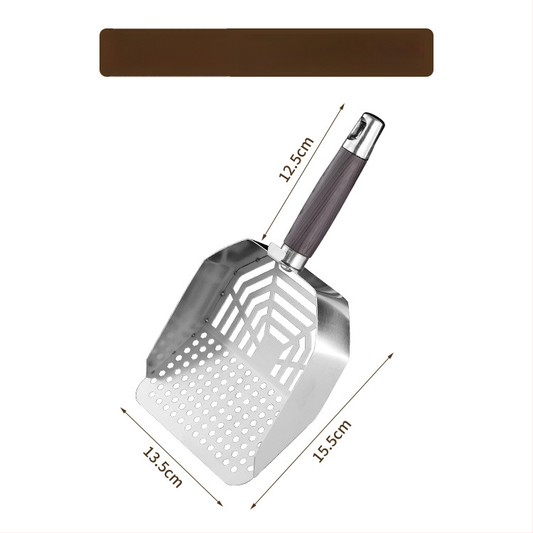 Lopată din oțel inoxidabil pentru nisip de pisică; potrivită pentru pisici și câini; neimportat; fără marcă