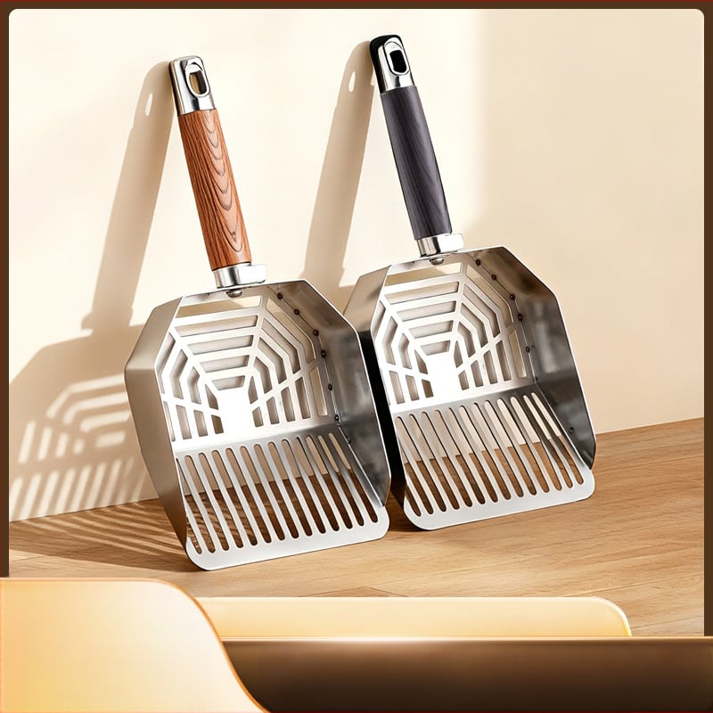 Lopată din oțel inoxidabil pentru nisip de pisică; potrivită pentru pisici și câini; neimportat; fără marcă