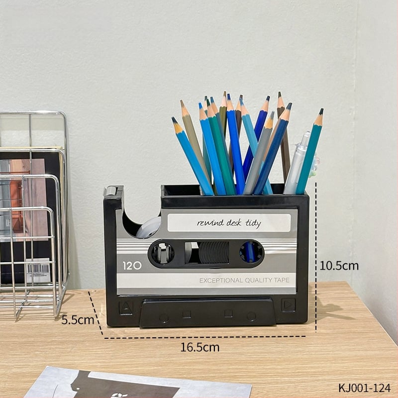 Daudzfunkcionāls pildspalvu turētājs, He han, modelis KJ001, materiāls plastmasa, kvadrāta forma