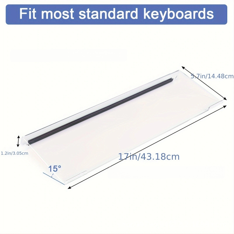 Geve akril billentyűzet állvány – átlátszó kijelzőtartó, magasság növelő és függő tartó, asztali használatra, modell 4, 250 g