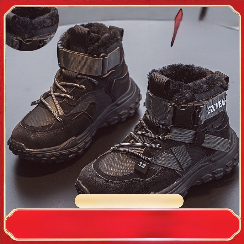 Lányok téli sportcipő fleece bélés – elöl fűzővel, mikroszálas bőr felsőrész, EVA talp, vízálló