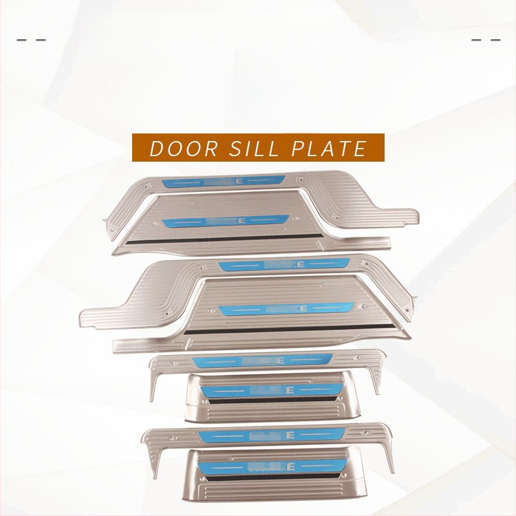 Prag LED pentru uși din oțel inoxidabil pentru HIACE 2019 – pedala de întâmpinare LED interioară și exterioară și panou de protecție spate