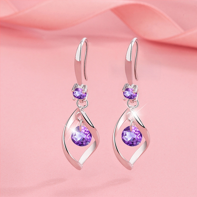 Pasisukantys auskarai su kilpa, vario pagrindas, lašinio formos, auksu dengti dirbiniai akmenys, elektroplatinimas