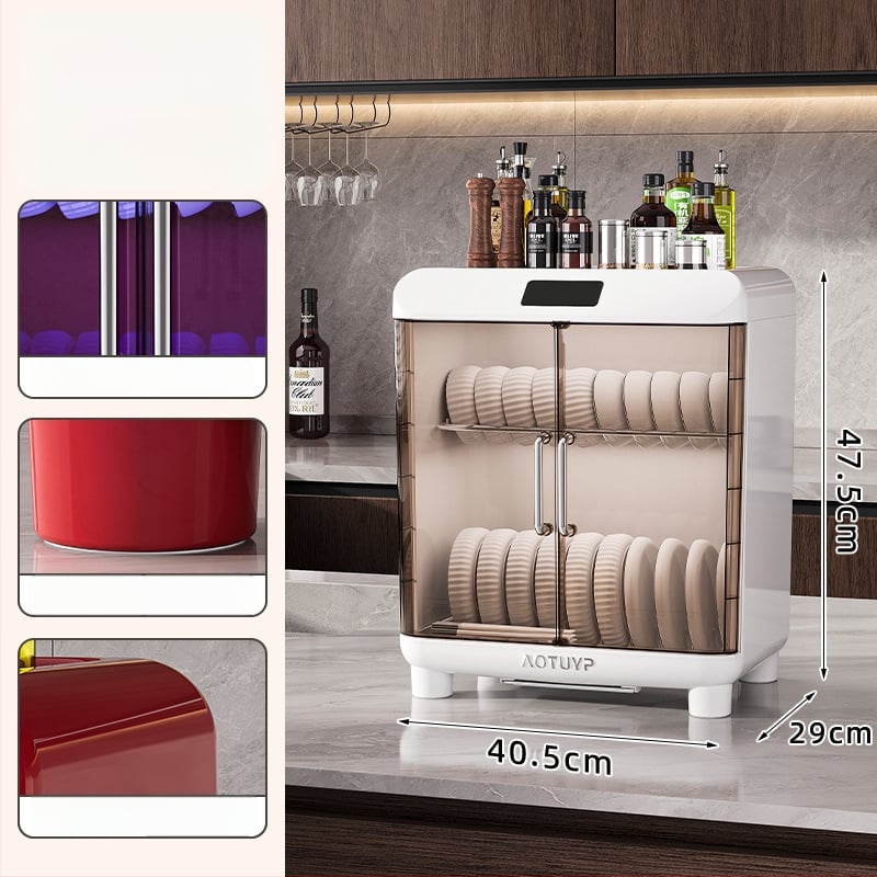 Laualine PP-materjalist nõudekuivati UV-desinfitseerimisega, sobib kaussidele ja taldrikutele, Euroopa stiilis