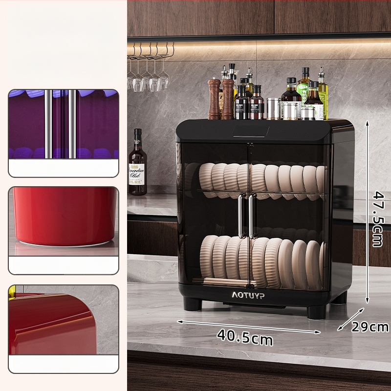 Laualine PP-materjalist nõudekuivati UV-desinfitseerimisega, sobib kaussidele ja taldrikutele, Euroopa stiilis