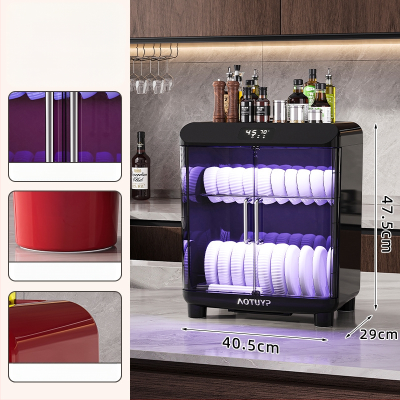 Laualine PP-materjalist nõudekuivati UV-desinfitseerimisega, sobib kaussidele ja taldrikutele, Euroopa stiilis