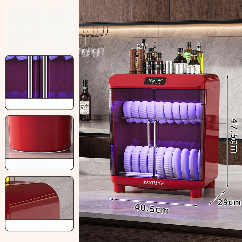 Laualine PP-materjalist nõudekuivati UV-desinfitseerimisega, sobib kaussidele ja taldrikutele, Euroopa stiilis