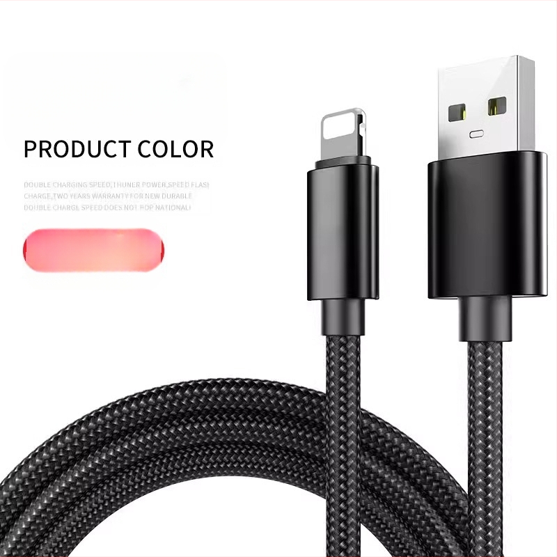 Nylon szövésű Apple töltőkábel iPhone és iPad-hez, 1 m, OEM gyártás, Green Master's Energy