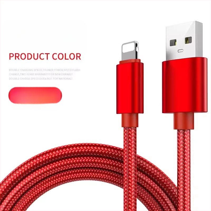 Nylon szövésű Apple töltőkábel iPhone és iPad-hez, 1 m, OEM gyártás, Green Master's Energy