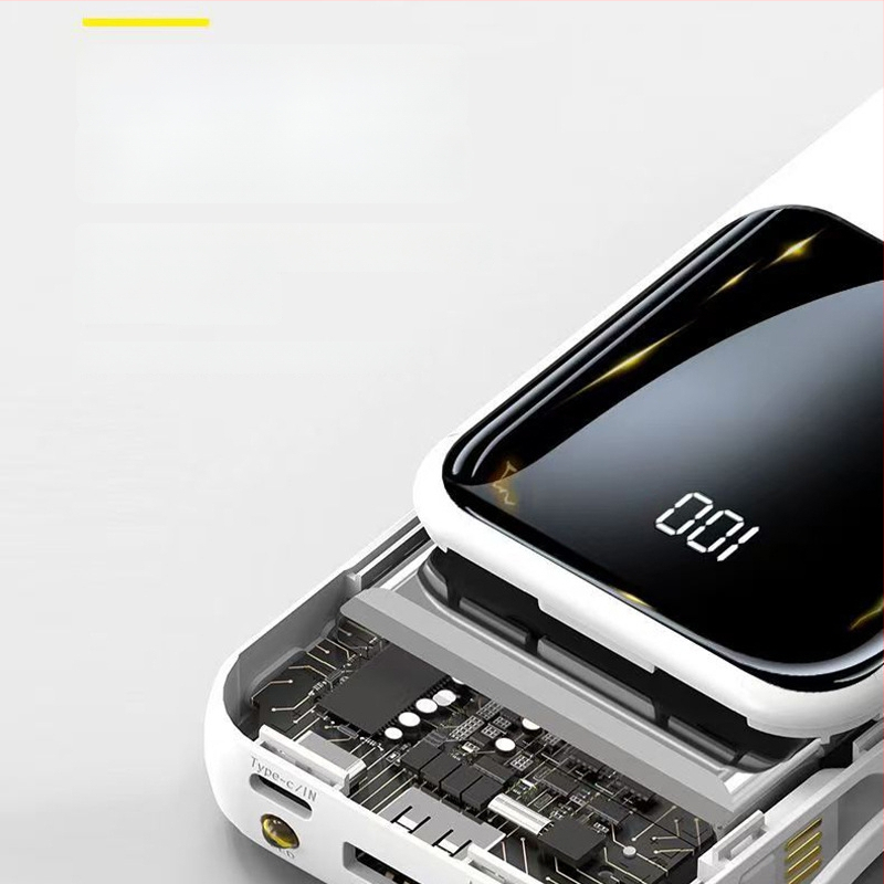 Powerbankas 20000mAh su įmontuotu kabeliu, QC2.0 greitas įkrovimas, 22,5W išvestis