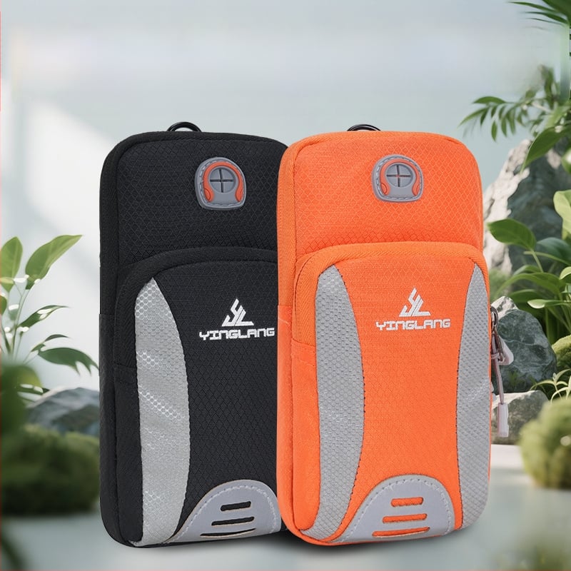 Bandă de braț pentru telefon, pentru alergare, material Oxford, respirabilă și impermeabilă, model în dungi, căptușeală poliester