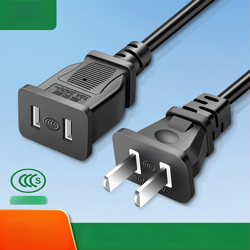 Dviejų kištukų maitinimo ilginamasis laidas namų naudojimui, 10A, 220–250V, PVC korpusas, variniai laidai, 1500W