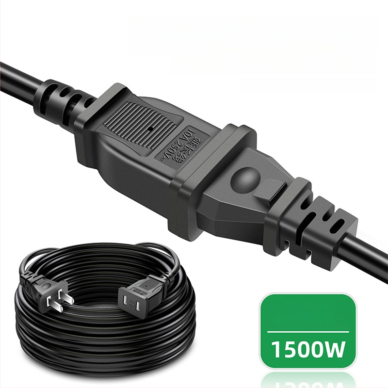 Dviejų kištukų maitinimo ilginamasis laidas namų naudojimui, 10A, 220–250V, PVC korpusas, variniai laidai, 1500W