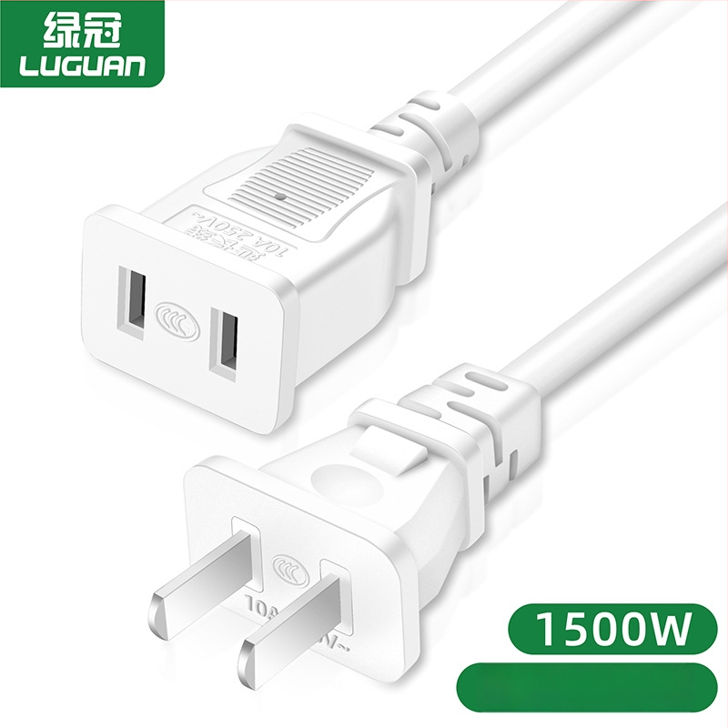 Dviejų kištukų maitinimo ilginamasis laidas namų naudojimui, 10A, 220–250V, PVC korpusas, variniai laidai, 1500W