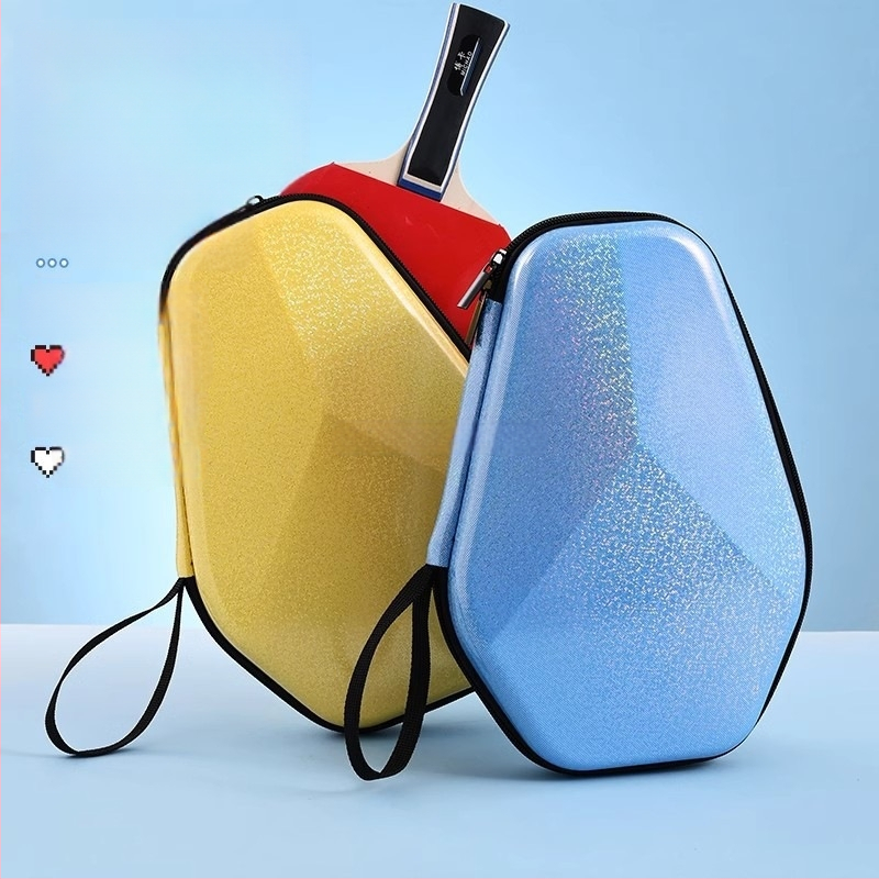 Geantă pentru rachete de ping-pong, husă dură de protecție, capacitate mare, compartimente duale pentru rachete (orizontal și vertical)