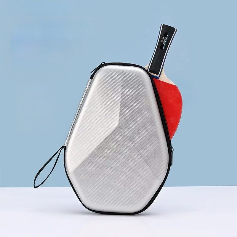 Geantă pentru rachete de ping-pong, husă dură de protecție, capacitate mare, compartimente duale pentru rachete (orizontal și vertical)