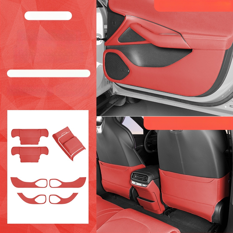 Xiaomi SU7 Дверна противоударна подложка — кожа Nappa с 3D пяна, издръжлива на износване и надраскване, комплект от 7 защитни плочи за автомобил